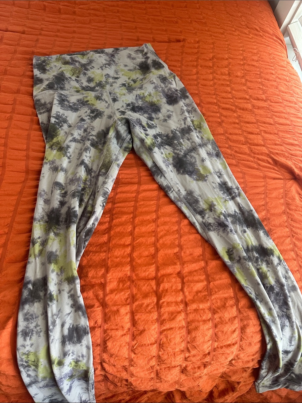 Lululemon High-Waist Tie-Dye Active Leggings - Green/Gray